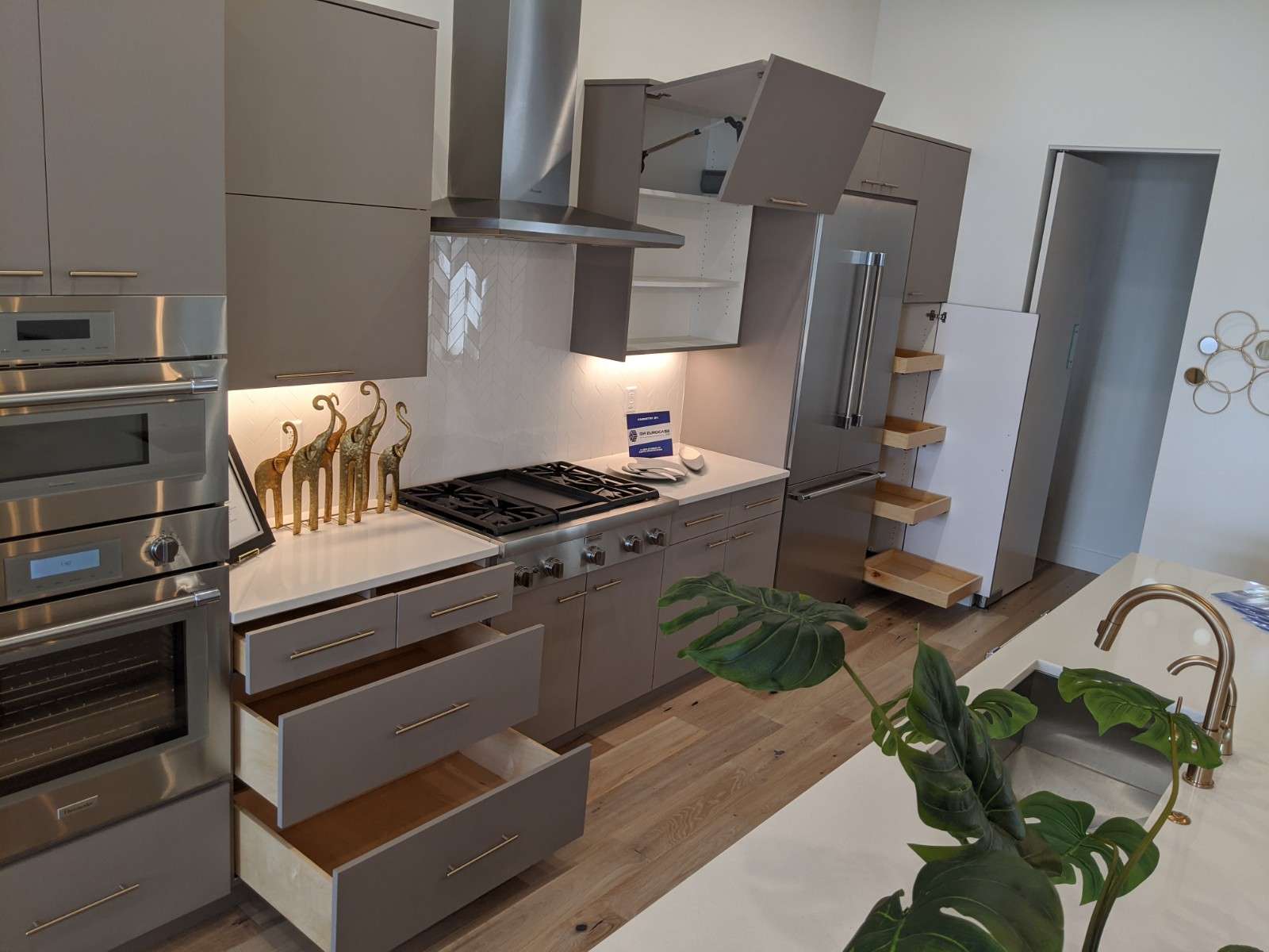 Open-plan home with custom cabinetry installed by GW Eurocase